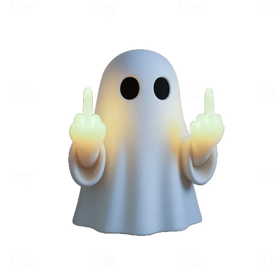 Halloween Ghost Finger Night Light Spooky Ghost Lamp Statue Cute Finger Night Light Ornaments Perfect for Indoor & Porch Halloween Decor 2026 - GBP £16.49 –P10